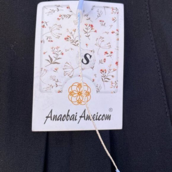 Anaobai Ameicom Black Pleated High Wasted Mini Skort Size S NWT - Picture 4 of 7